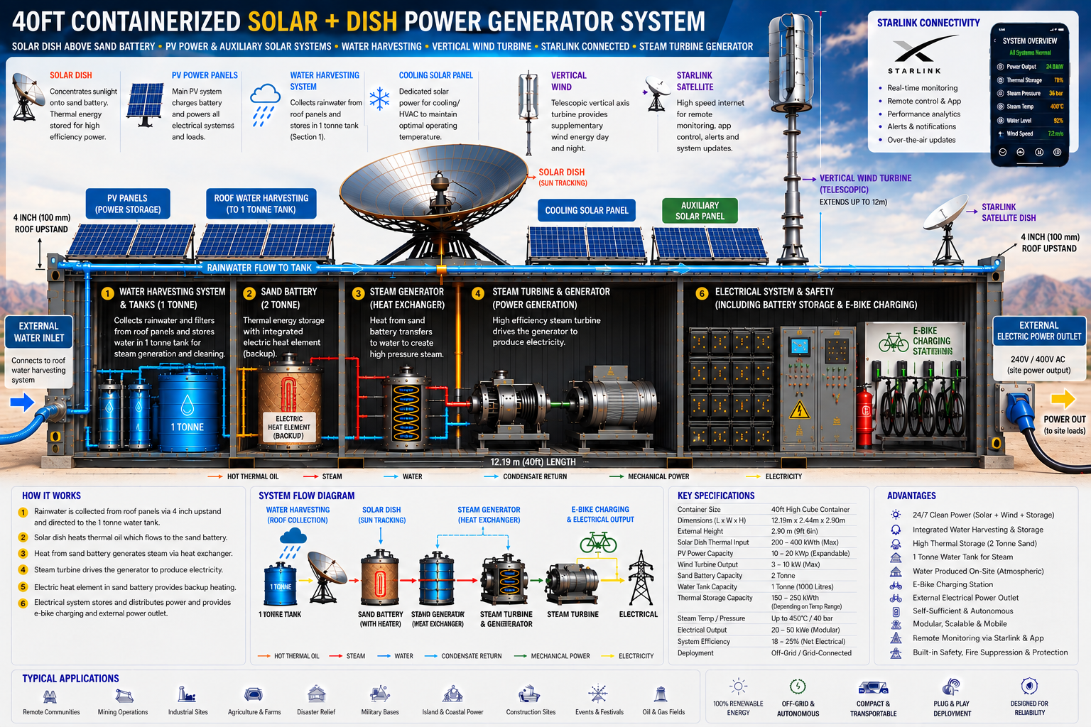Cutaway diagram of the CORGEN containerised renewable power system